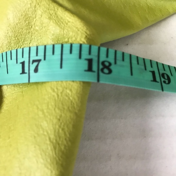 Leather Jacket Lime Green Zip front with Two Pockets Petite Small Worthington - Picture 7 of 14